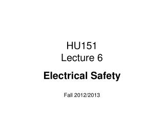 HU151 Lecture 6