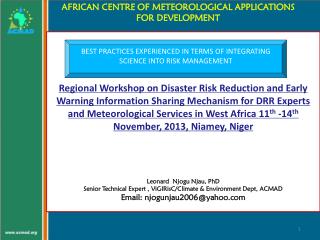 AFRICAN CENTRE OF METEOROLOGICAL APPLICATIONS FOR DEVELOPMENT