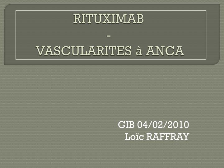 rituximab vascularites anca