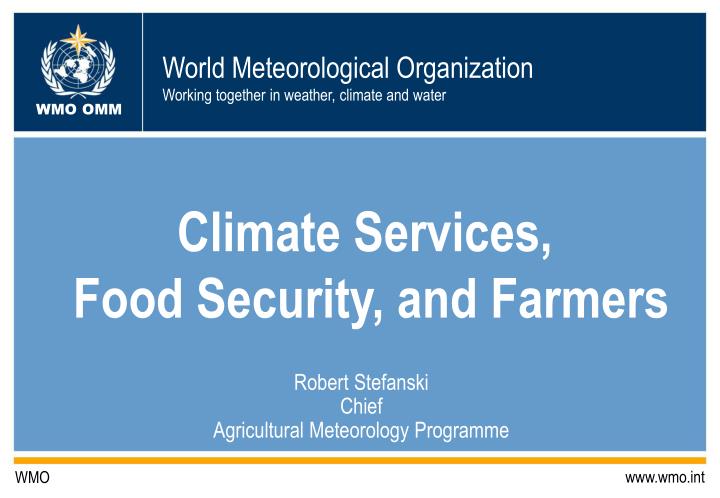 climate services food security and farmers