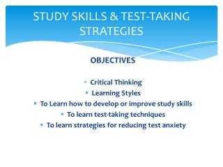 STUDY SKILLS &amp; TEST-TAKING STRATEGIES
