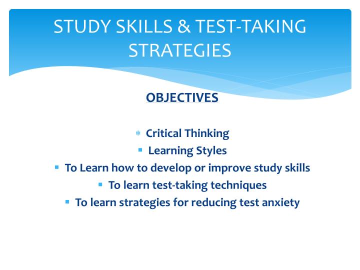 study skills test taking strategies