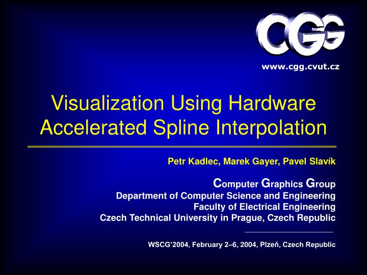 visualization using hardware accelerated spline interpolation