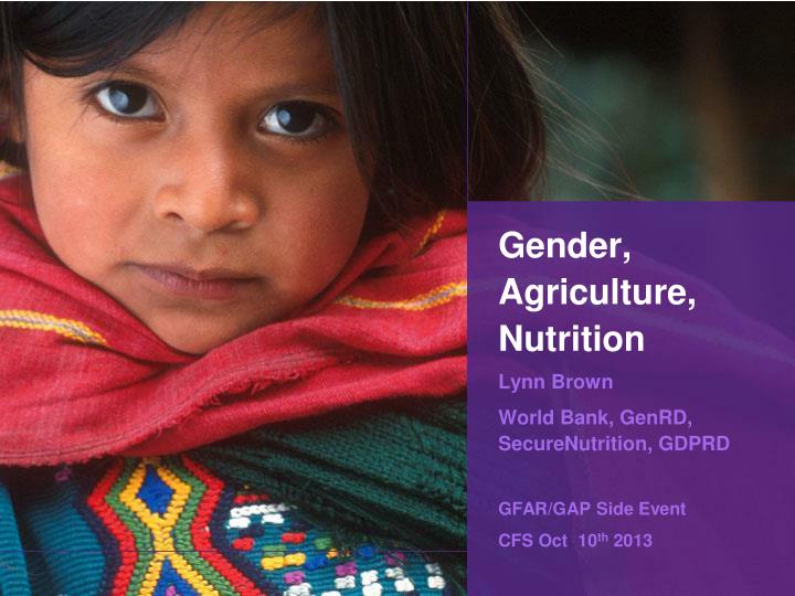 gender agriculture nutrition