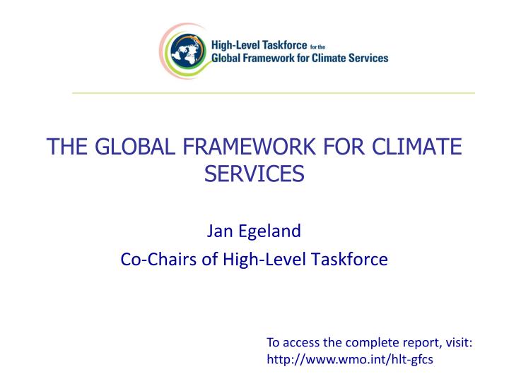 the global framework for climate services