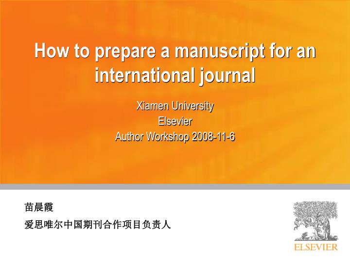how to prepare a manuscript for an international journal