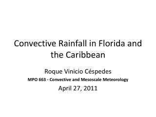 Convective Rainfall in Florida and the Caribbean