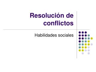 resoluci n de conflictos