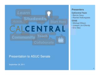 Presentation to ASUC Senate September 28, 2011