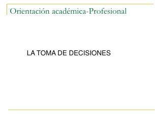 orientaci n acad mica profesional