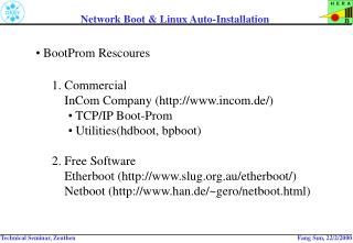 Network Boot &amp; Linux Auto-Installation
