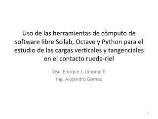 msc enrique j limongi e ing alejandro g mez