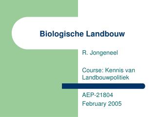 biologische landbouw