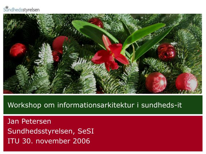 workshop om informationsarkitektur i sundheds it