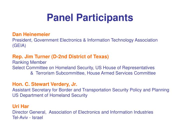 panel participants