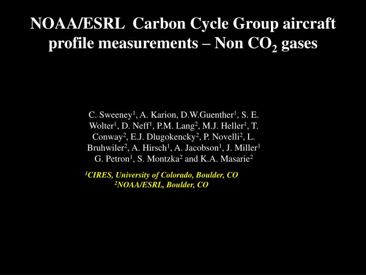 noaa esrl carbon cycle group aircraft profile measurements non co 2 gases