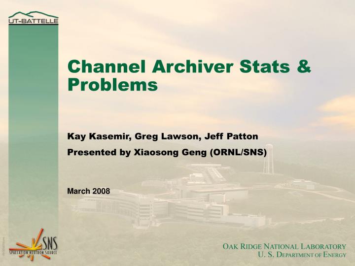 channel archiver stats problems