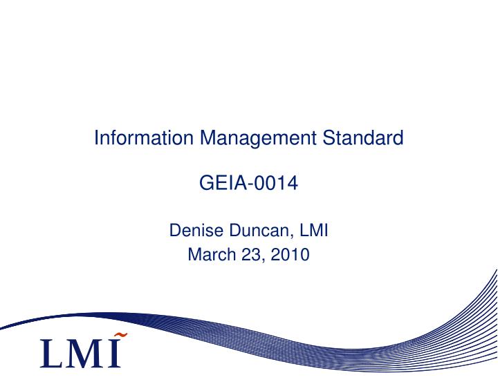 information management standard geia 0014