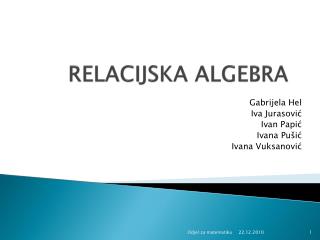 relacijska algebra