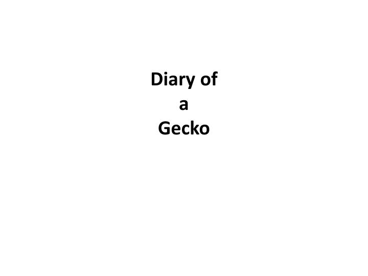 diary of a gecko