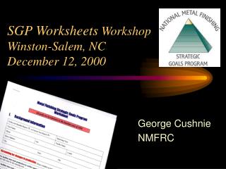 SGP Worksheets Workshop Winston-Salem, NC December 12, 2000
