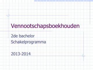 vennootschapsboekhouden