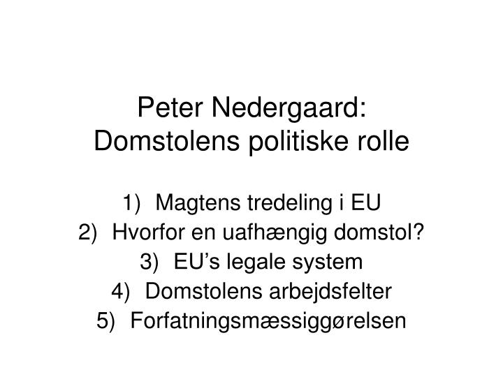 peter nedergaard domstolens politiske rolle