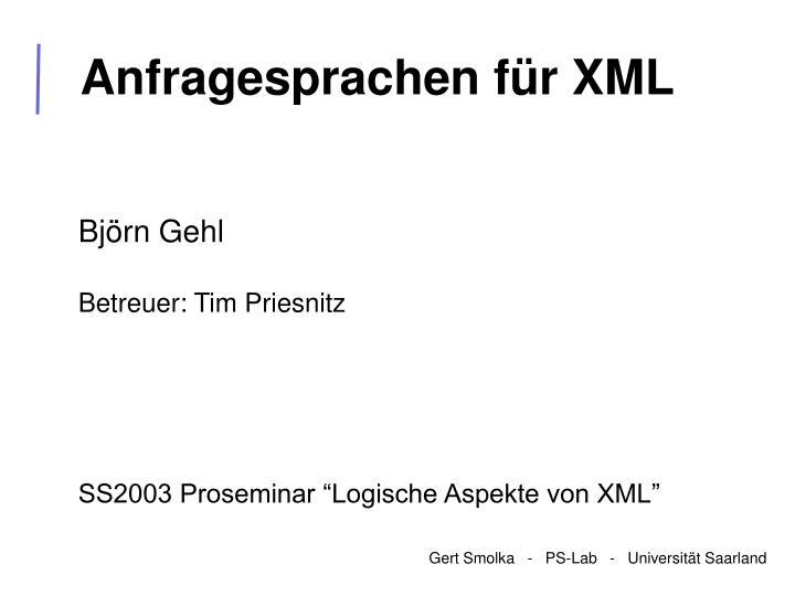 anfragesprachen f r xml