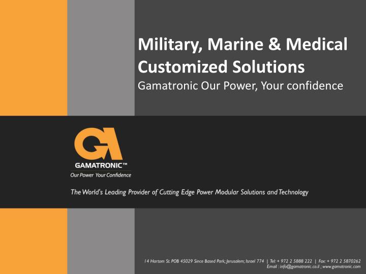 military marine medical customized solutions