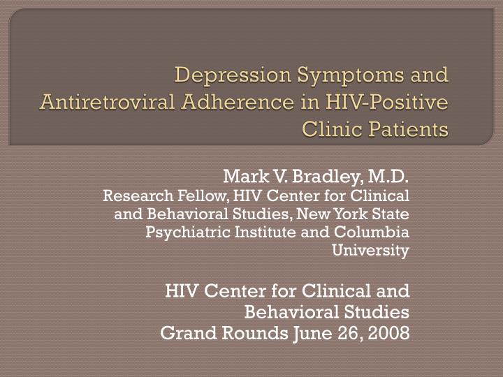 depression symptoms and antiretroviral adherence in hiv positive clinic patients