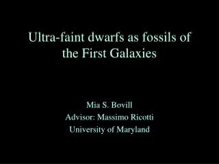 Ultra-faint dwarfs as fossils of the First Galaxies