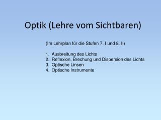 optik lehre vom sichtbaren