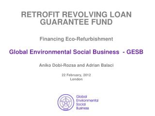 RETROFIT R EVOLVING LOAN GUARANTEE FUND Financing Eco-Refurbishment
