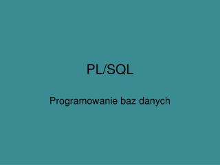 pl sql