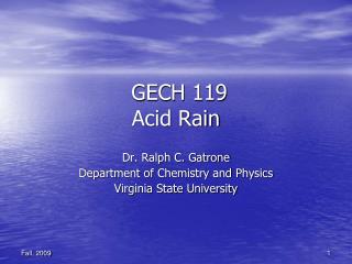 GECH 119 Acid Rain