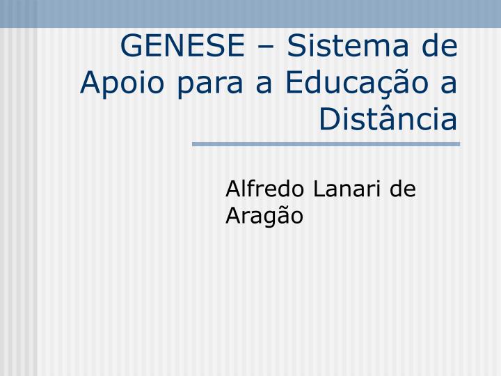 genese sistema de apoio para a educa o a dist ncia