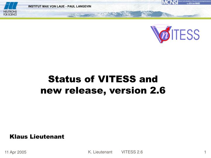 status of vitess and new release version 2 6