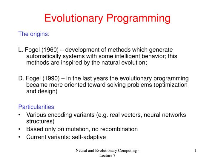 evolutionary programming