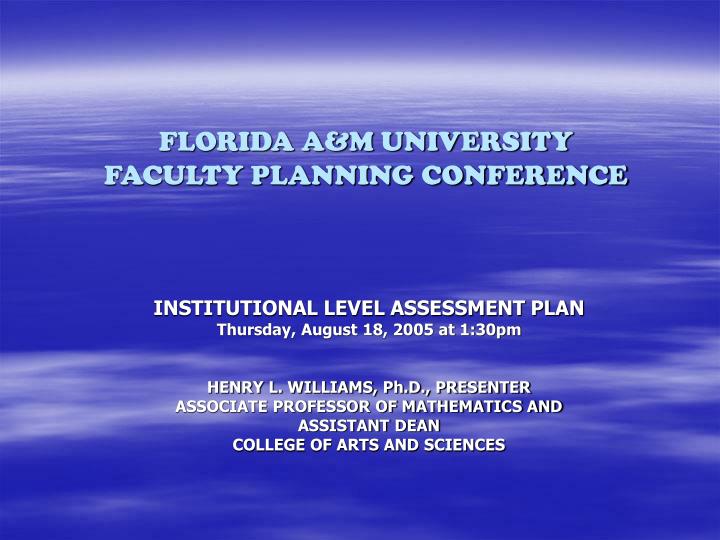florida a m university faculty planning conference