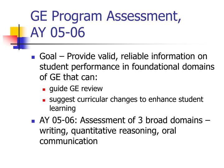 ge program assessment ay 05 06