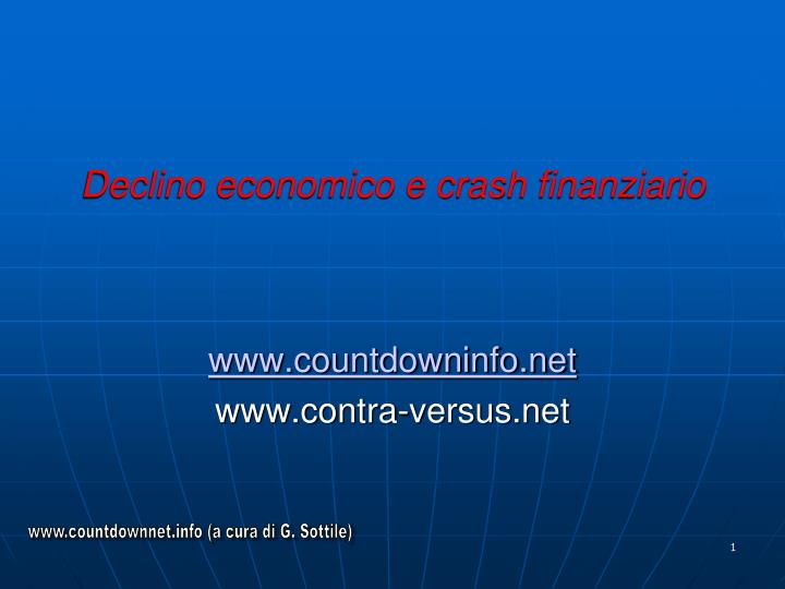 declino economico e crash finanziario