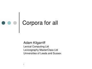 Corpora for all