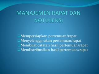 m anajemen rapat dan notulensi