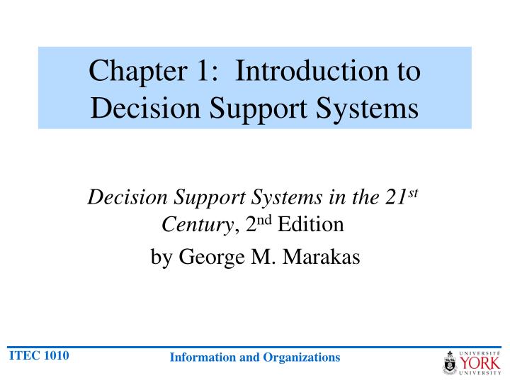 chapter 1 introduction to decision support systems