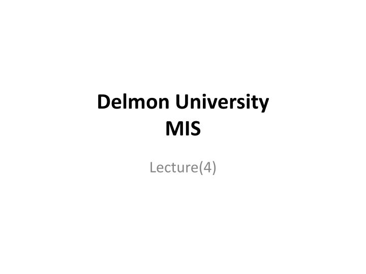 delmon university mis