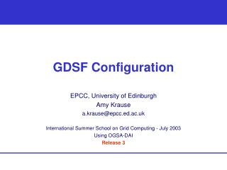 GDSF Configuration
