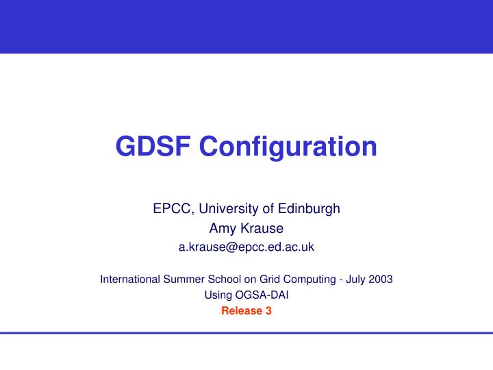 gdsf configuration