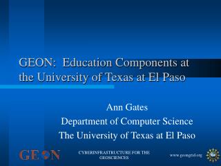 GEON: Education Components at the University of Texas at El Paso
