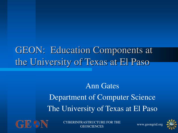 geon education components at the university of texas at el paso