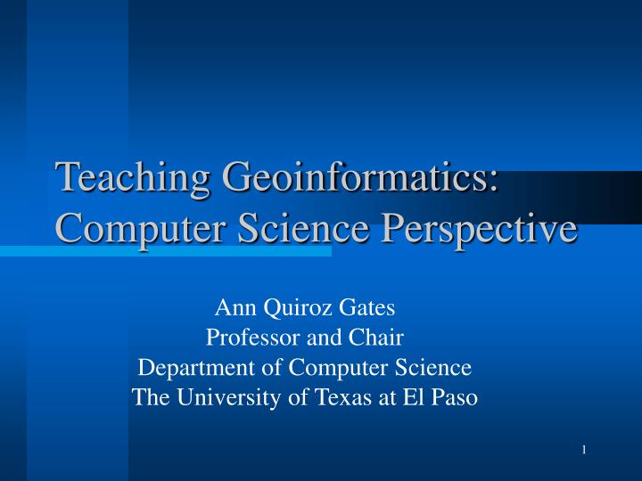 teaching geoinformatics computer science perspective